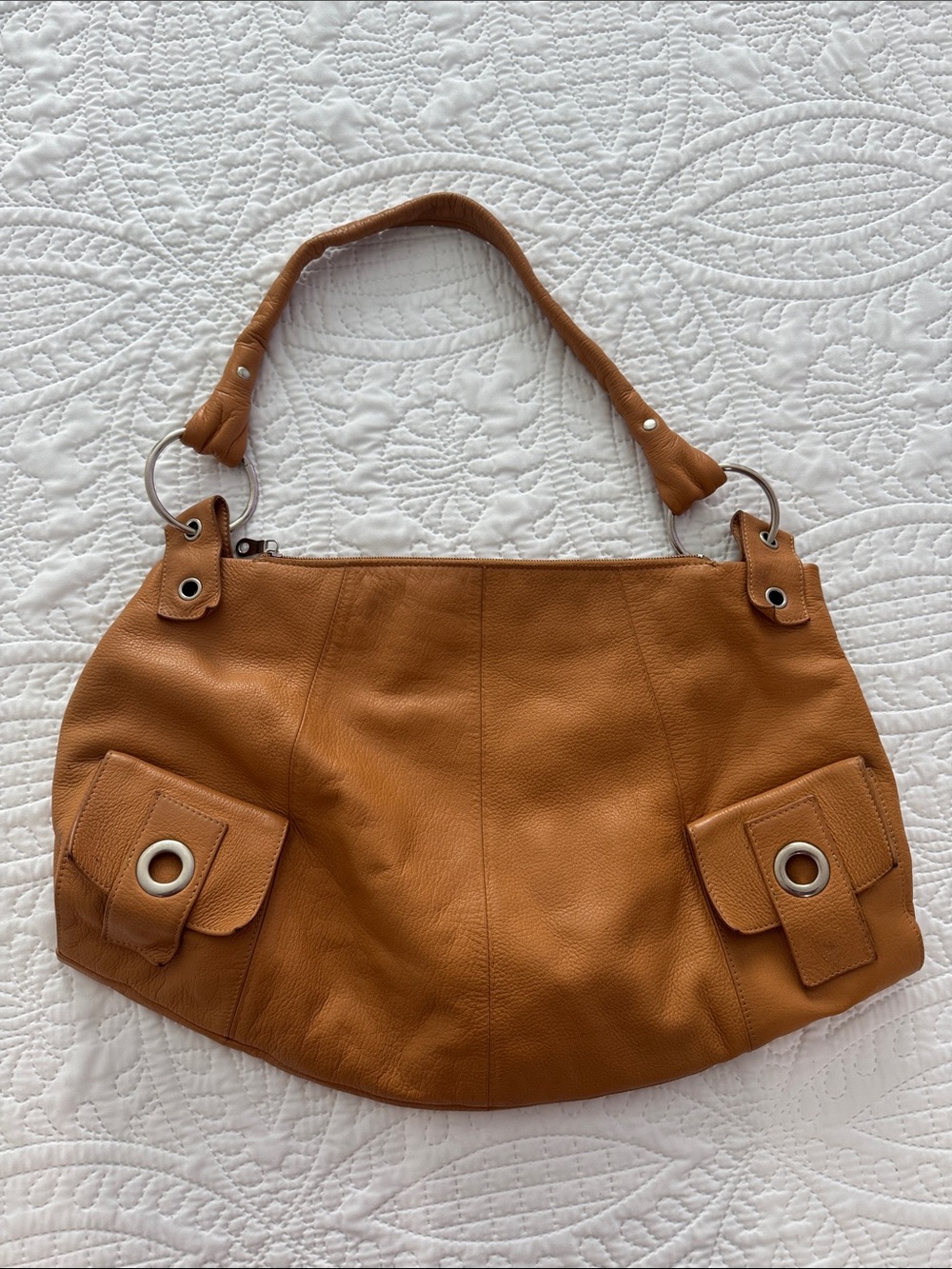 Christopher Kon Handcrafted Tan Leather Shoulder Bag